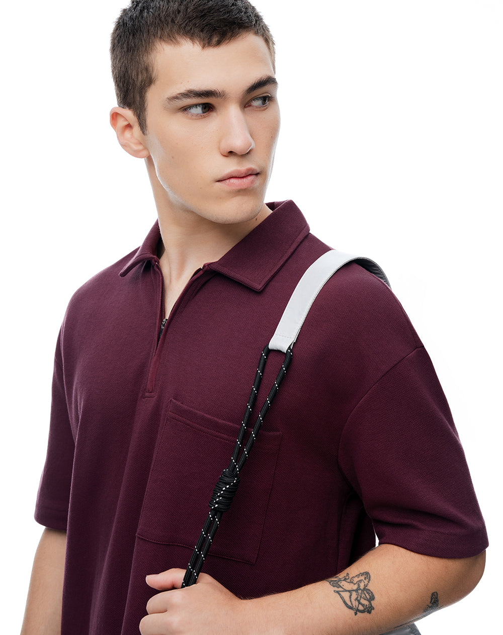 Polo regular algodón vino tinto hombre