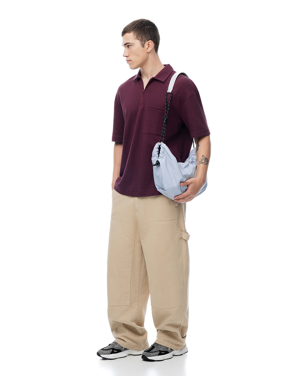 Polo regular algodón vino tinto hombre