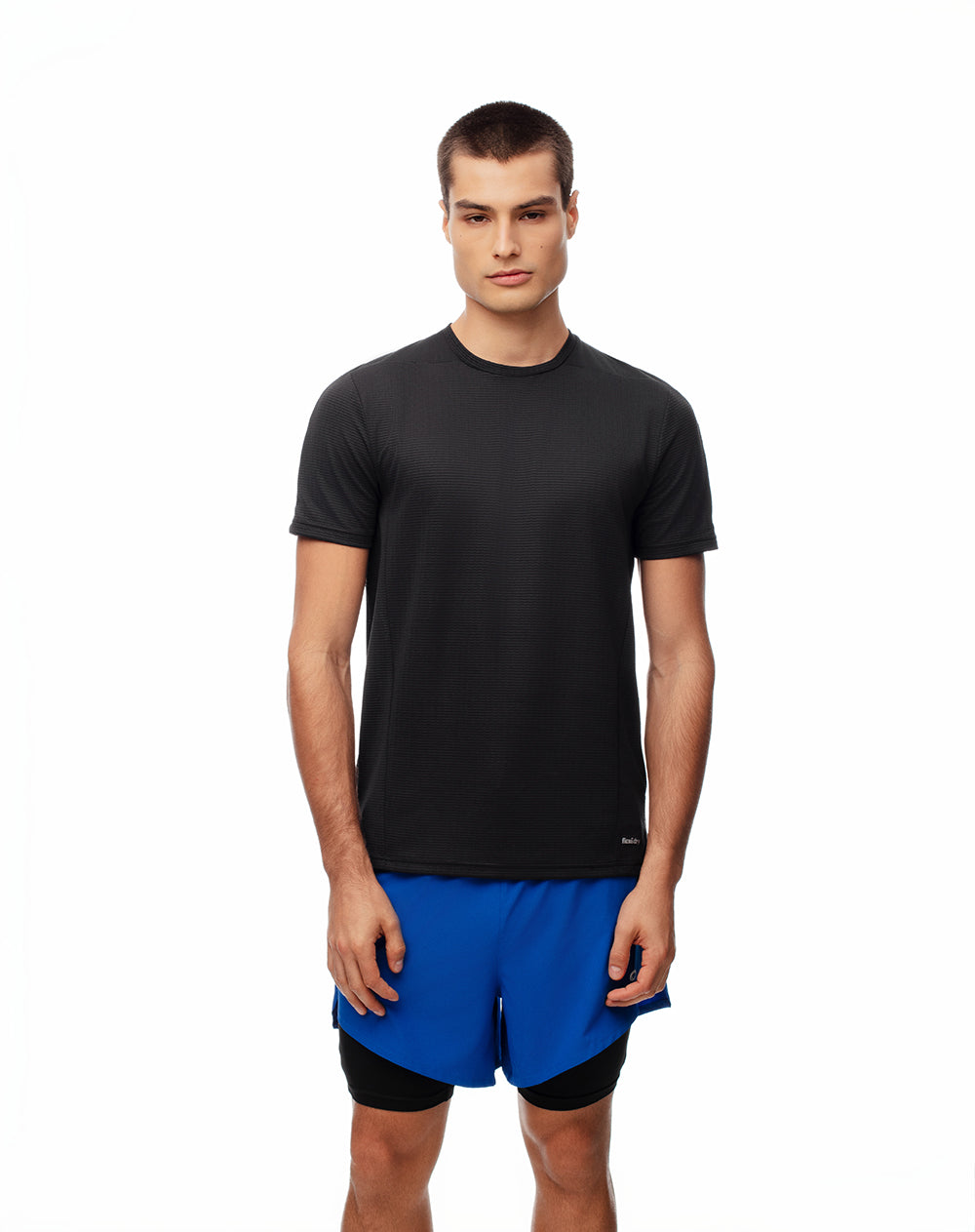 Short pantaloneta azul bloques