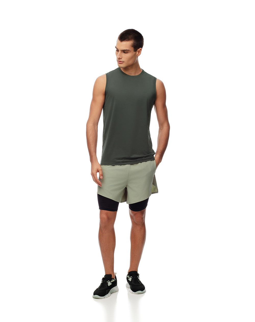 Short pantaloneta verde bloques