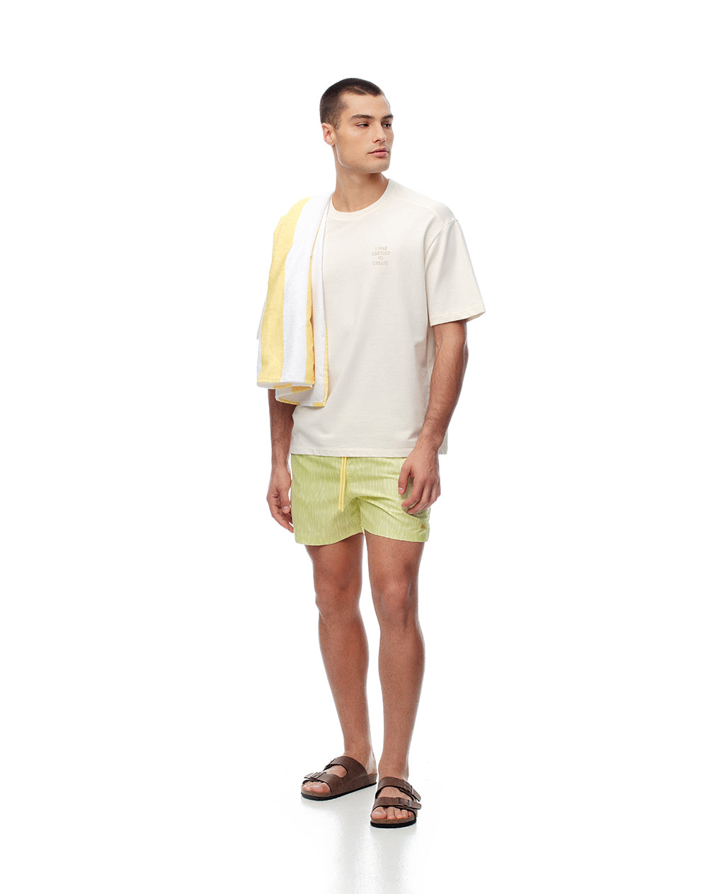 Pantaloneta de baño estampada hombre