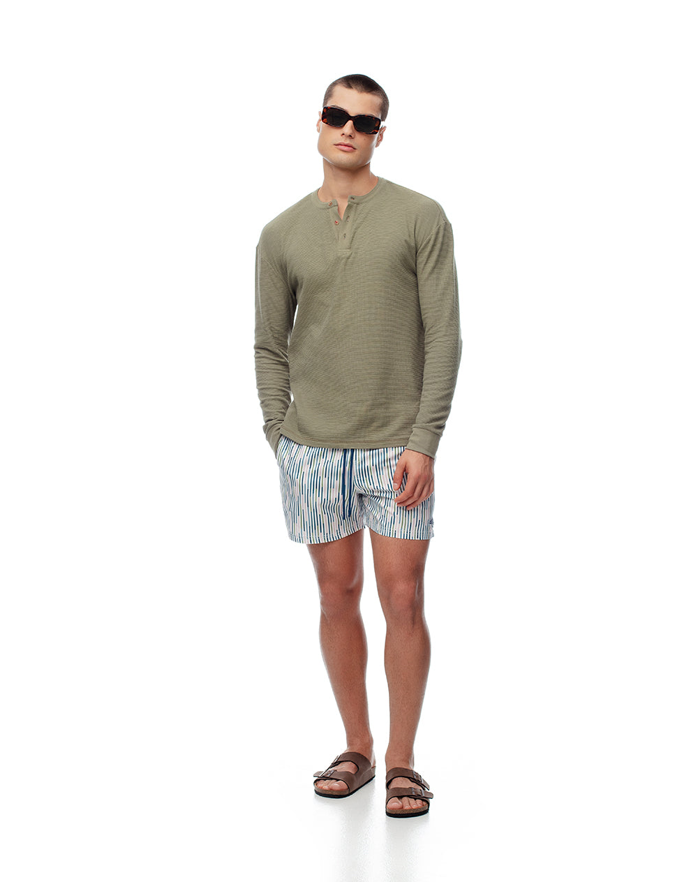 Pantaloneta de baño estampada hombre