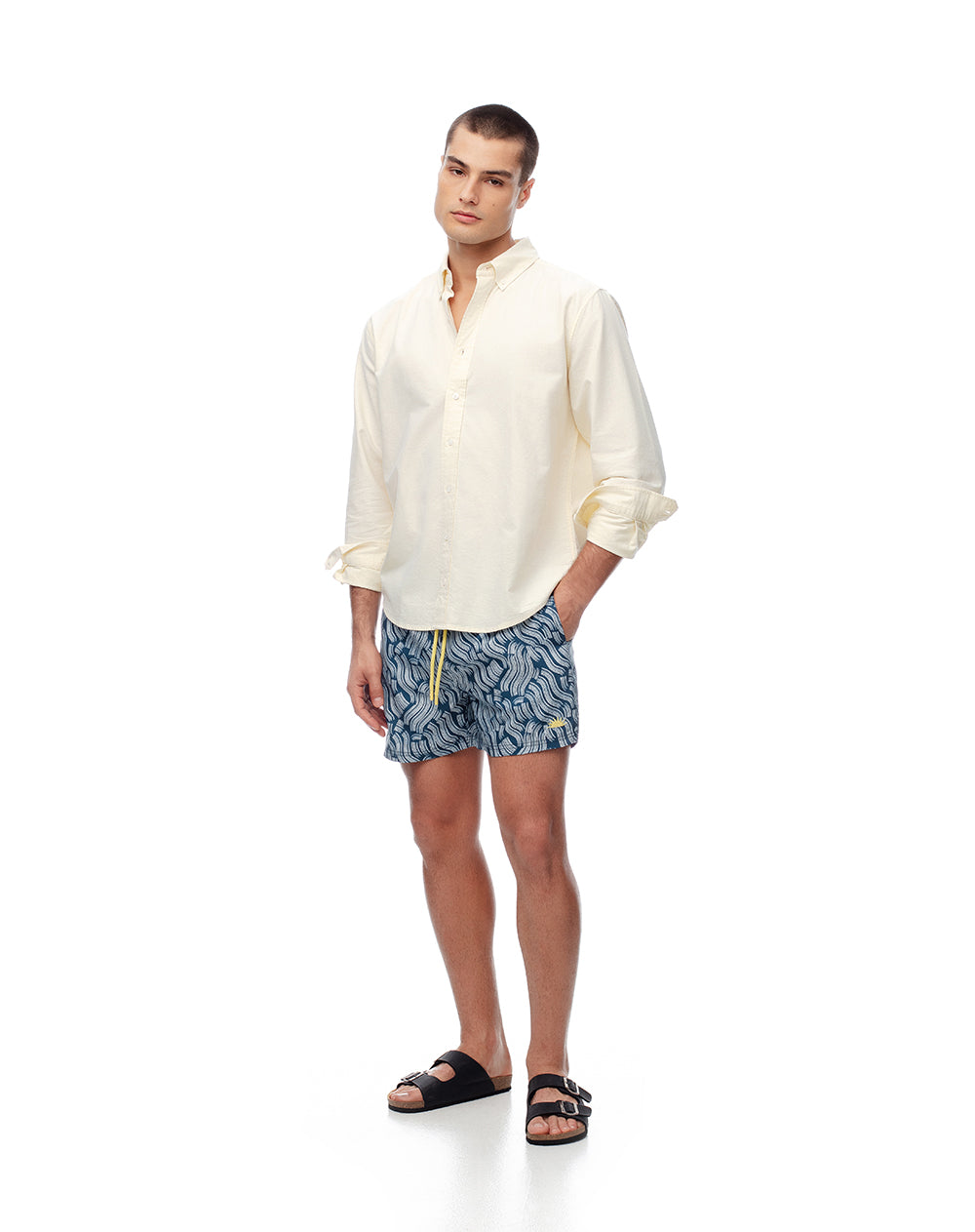 Pantaloneta de baño estampada hombre