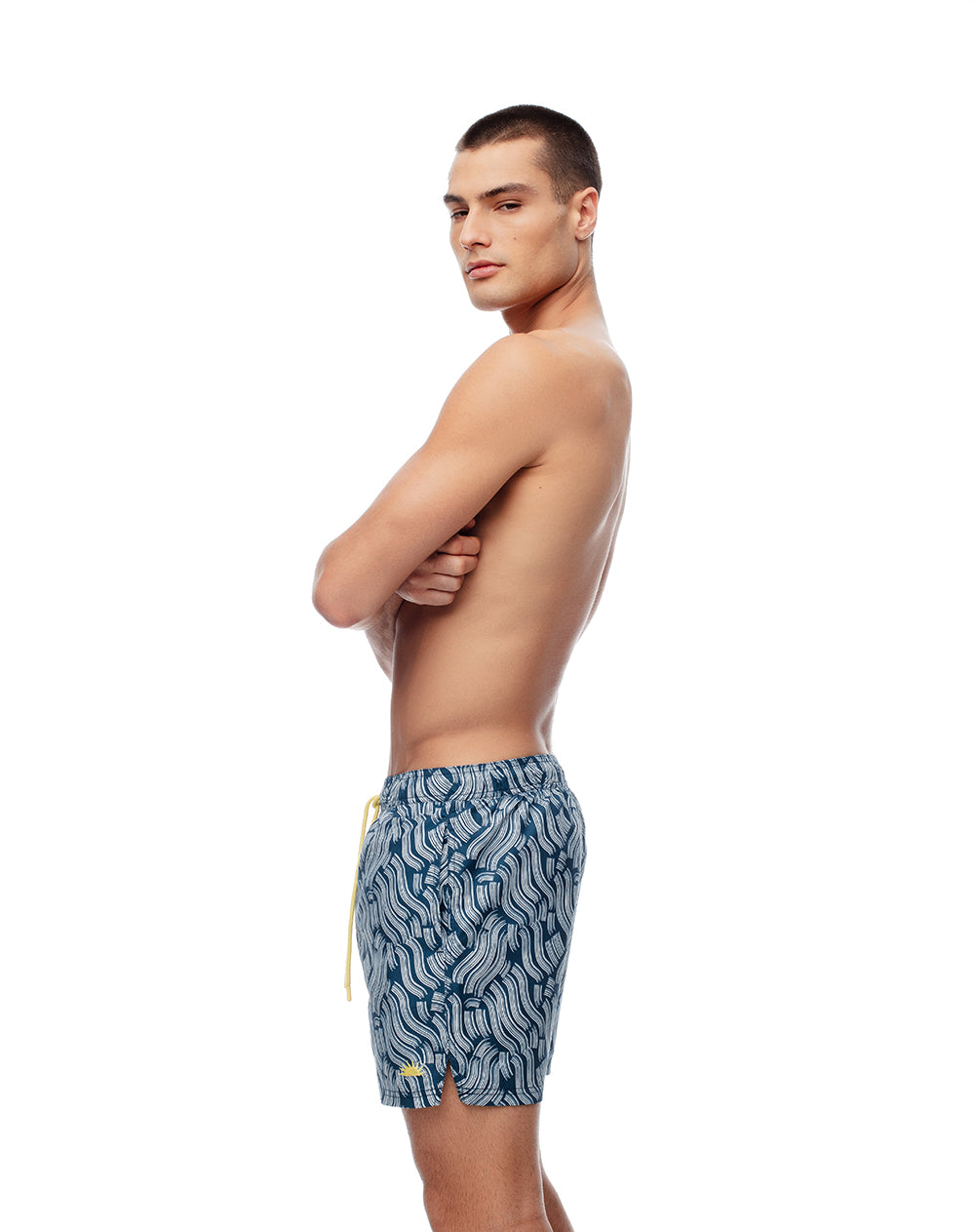 Pantaloneta de baño estampada hombre