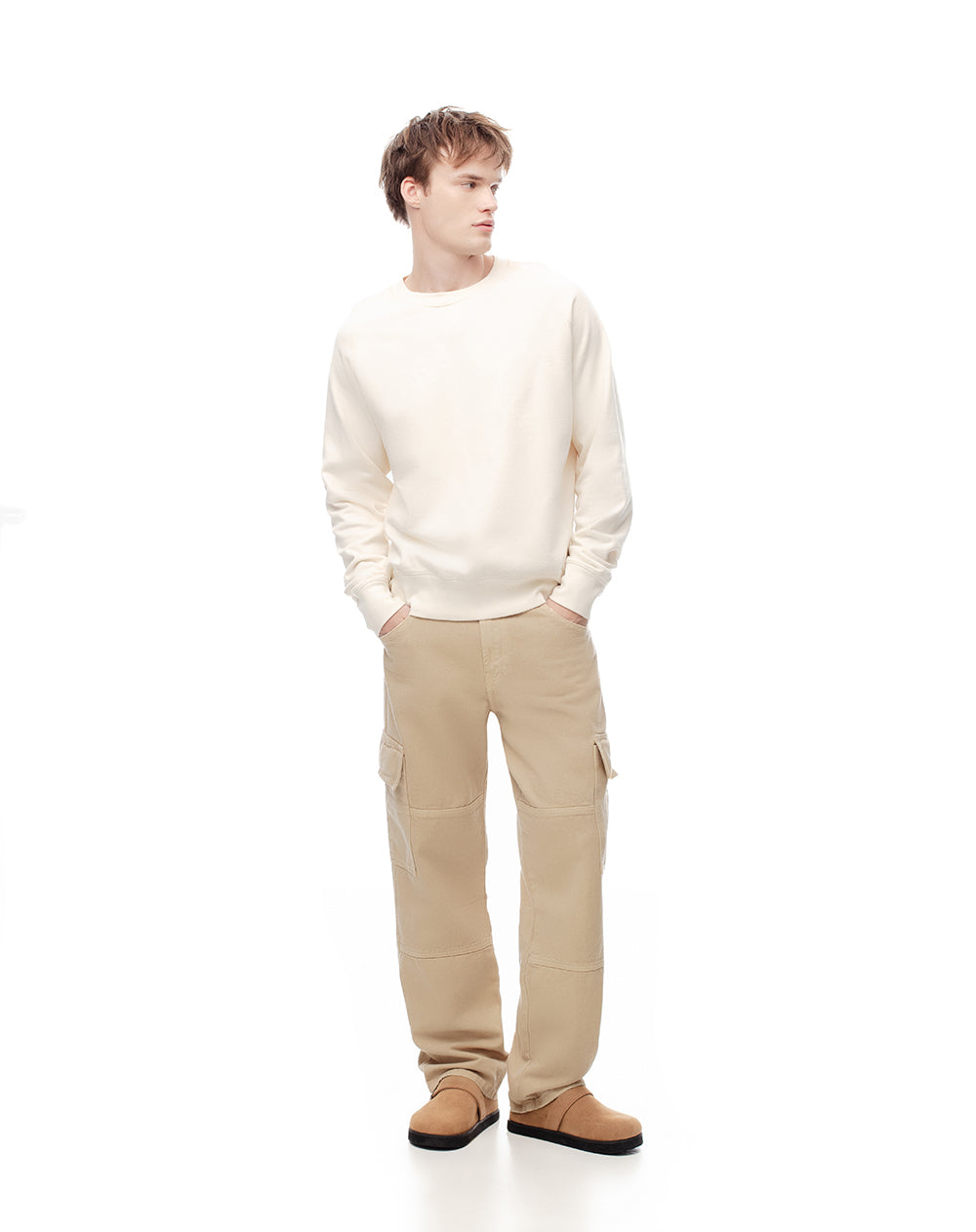 Jean regular fit tiro medio cafe