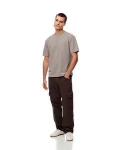 Jean cargo recto chocolate hombre