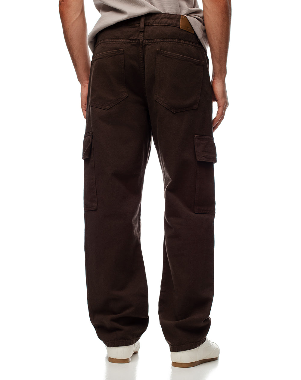 Jean cargo recto chocolate hombre