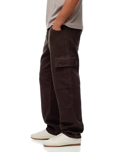 Jean cargo recto chocolate hombre