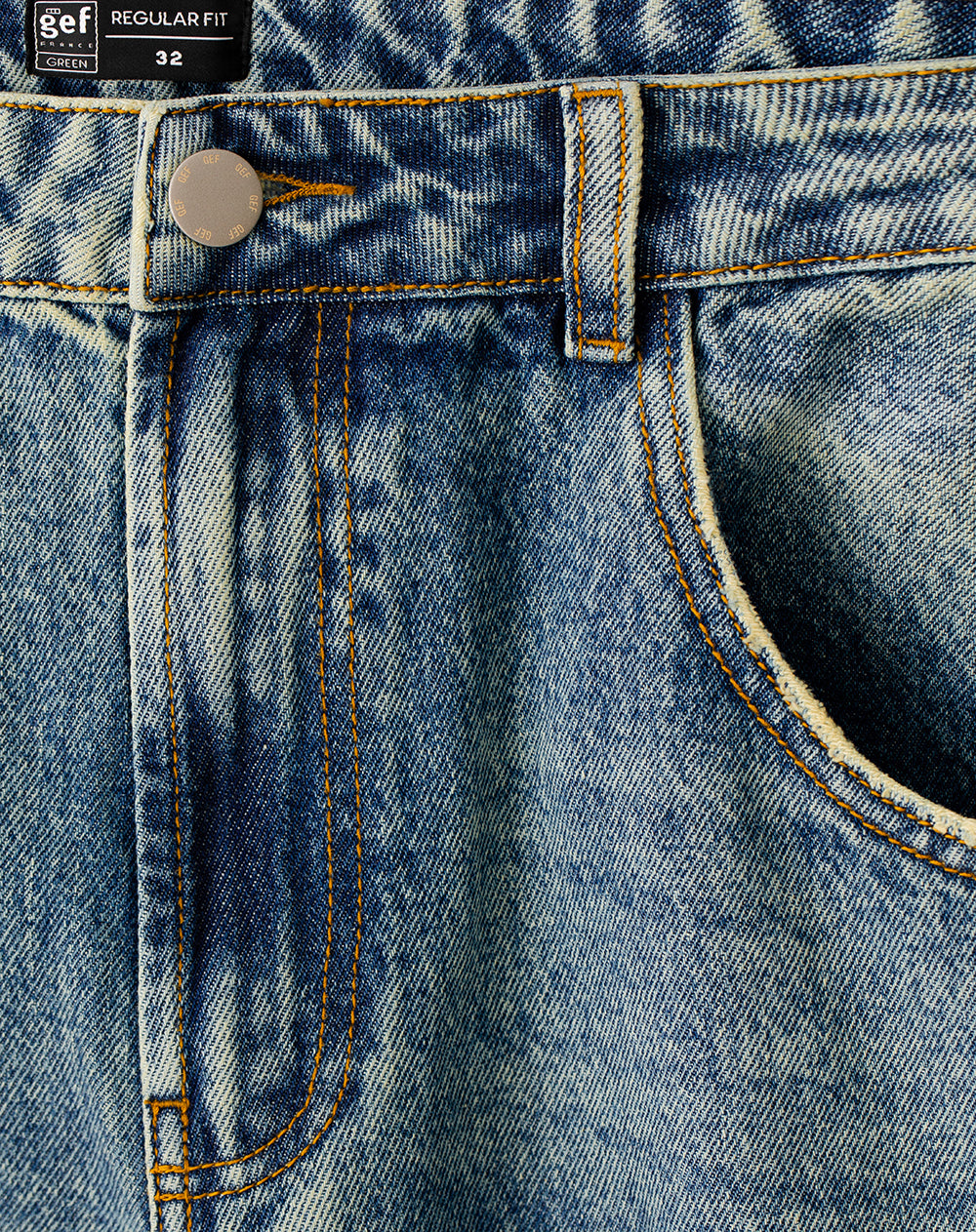 Jean cargo recto índigo medio hombre