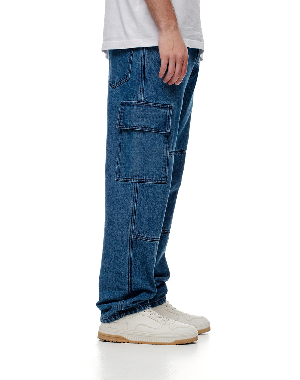 Jean cargo índigo medio
