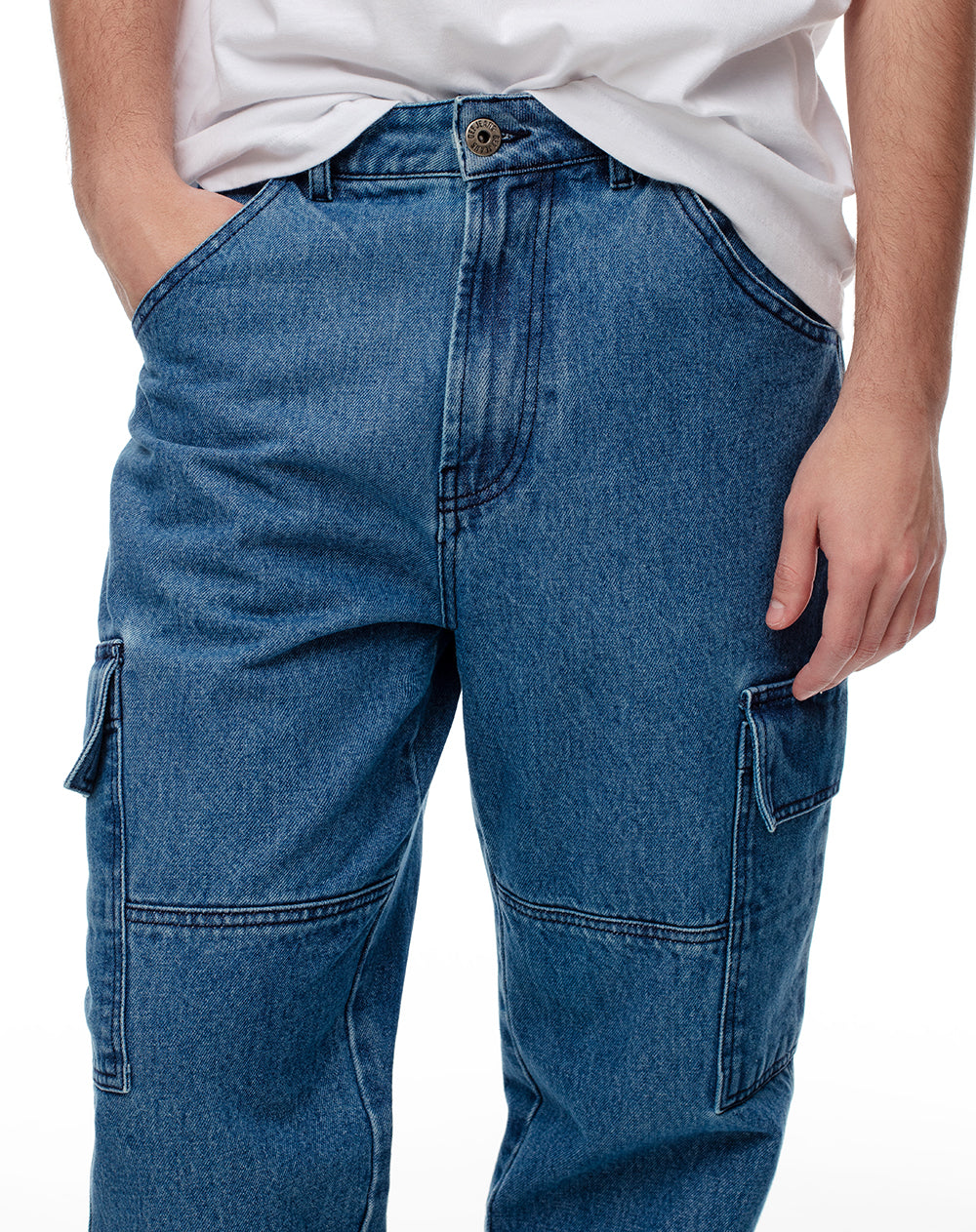 Jean cargo índigo medio