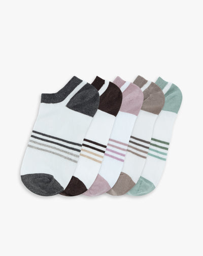 Medias mujer tobillera corta pack x5 surtido