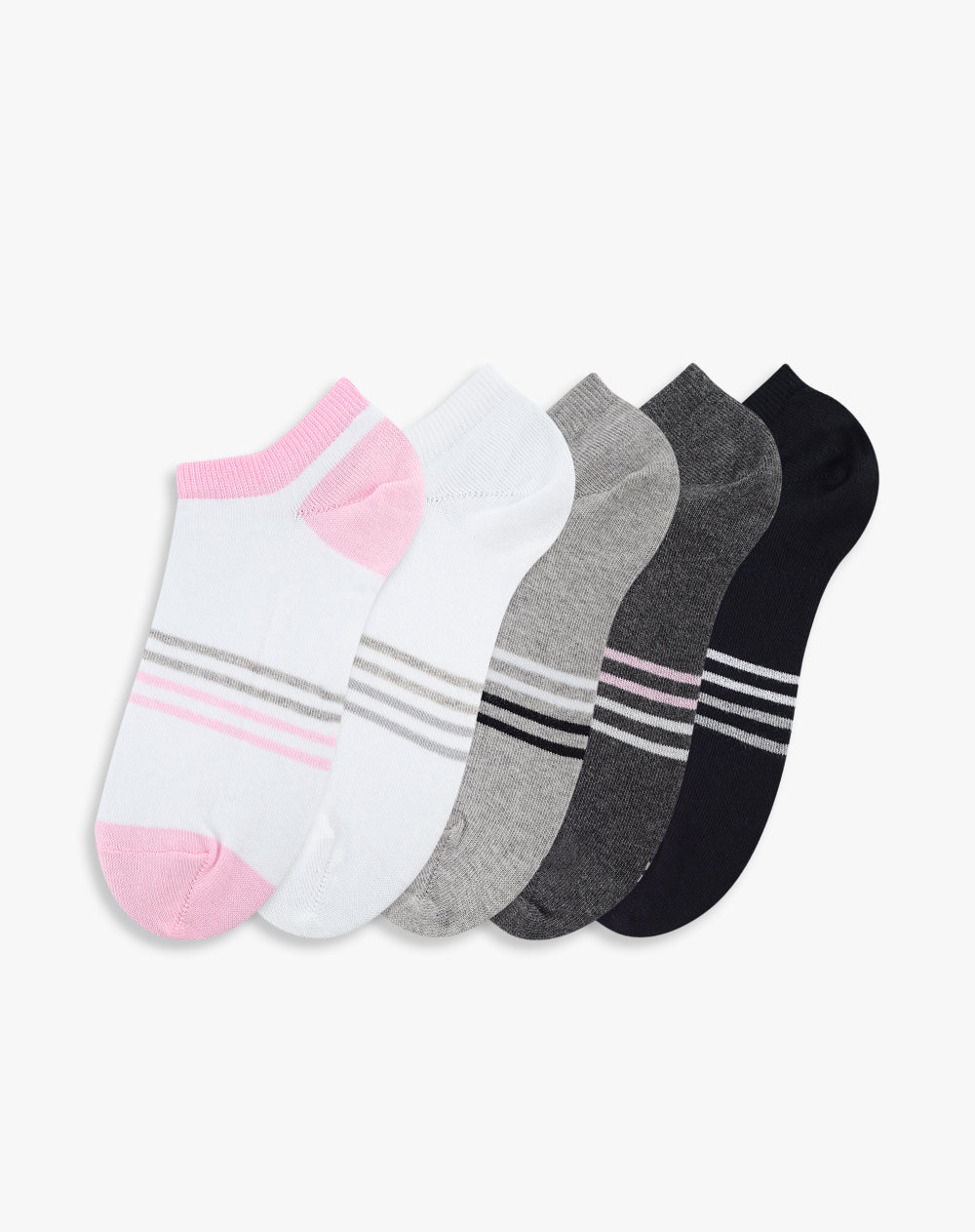 Medias deportivas mujer tobillera corta pack x5 surtido