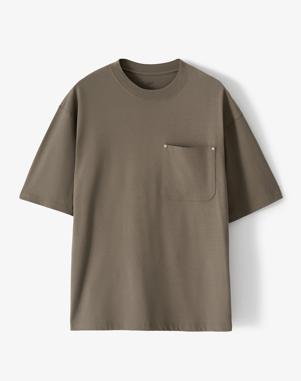 Camiseta regular algodón café hombre