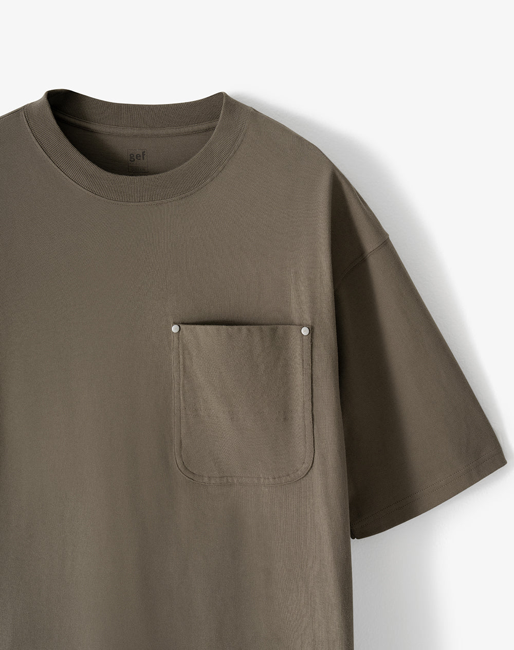 Camiseta regular algodón café hombre