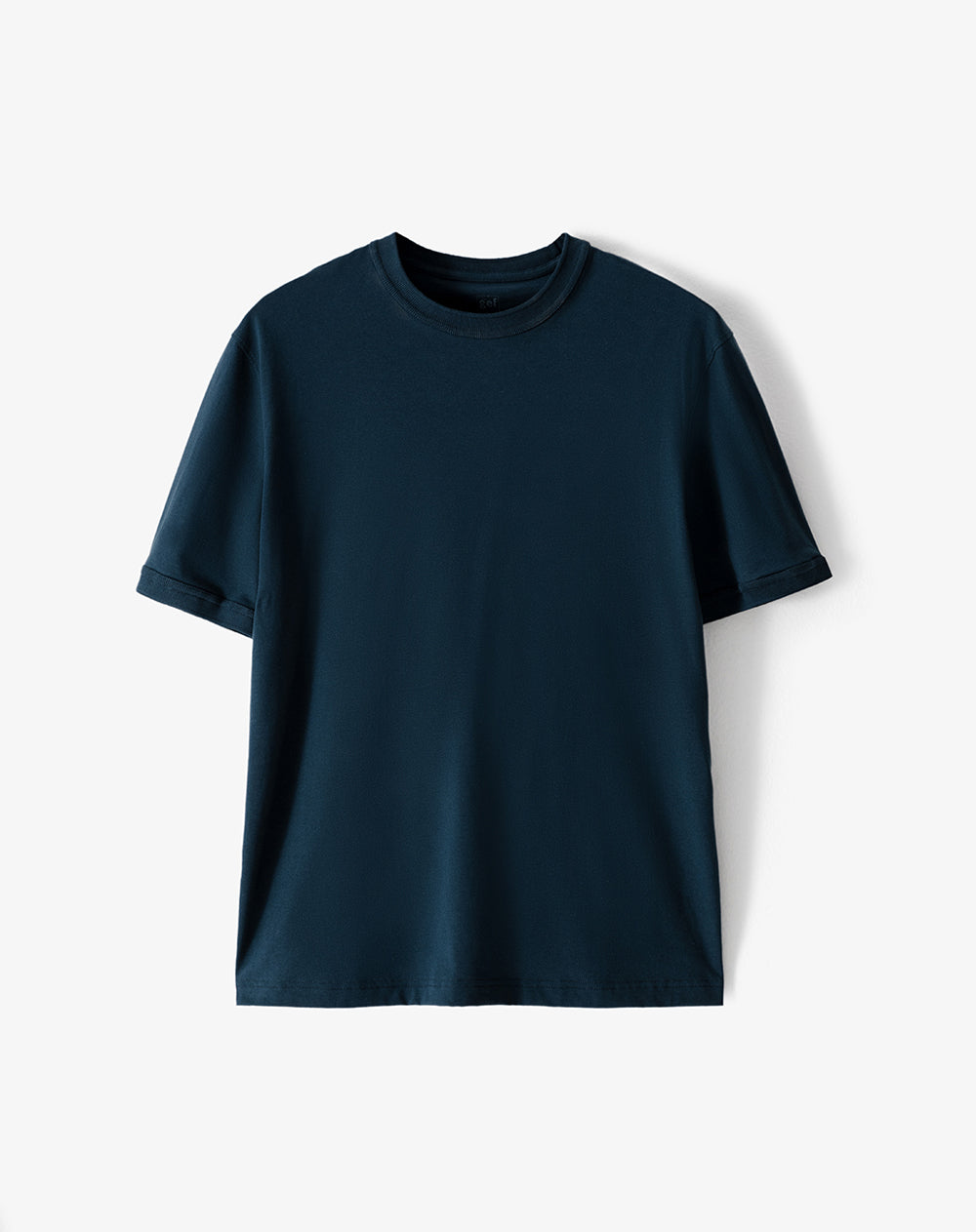 Camiseta regular algodón azul hombre