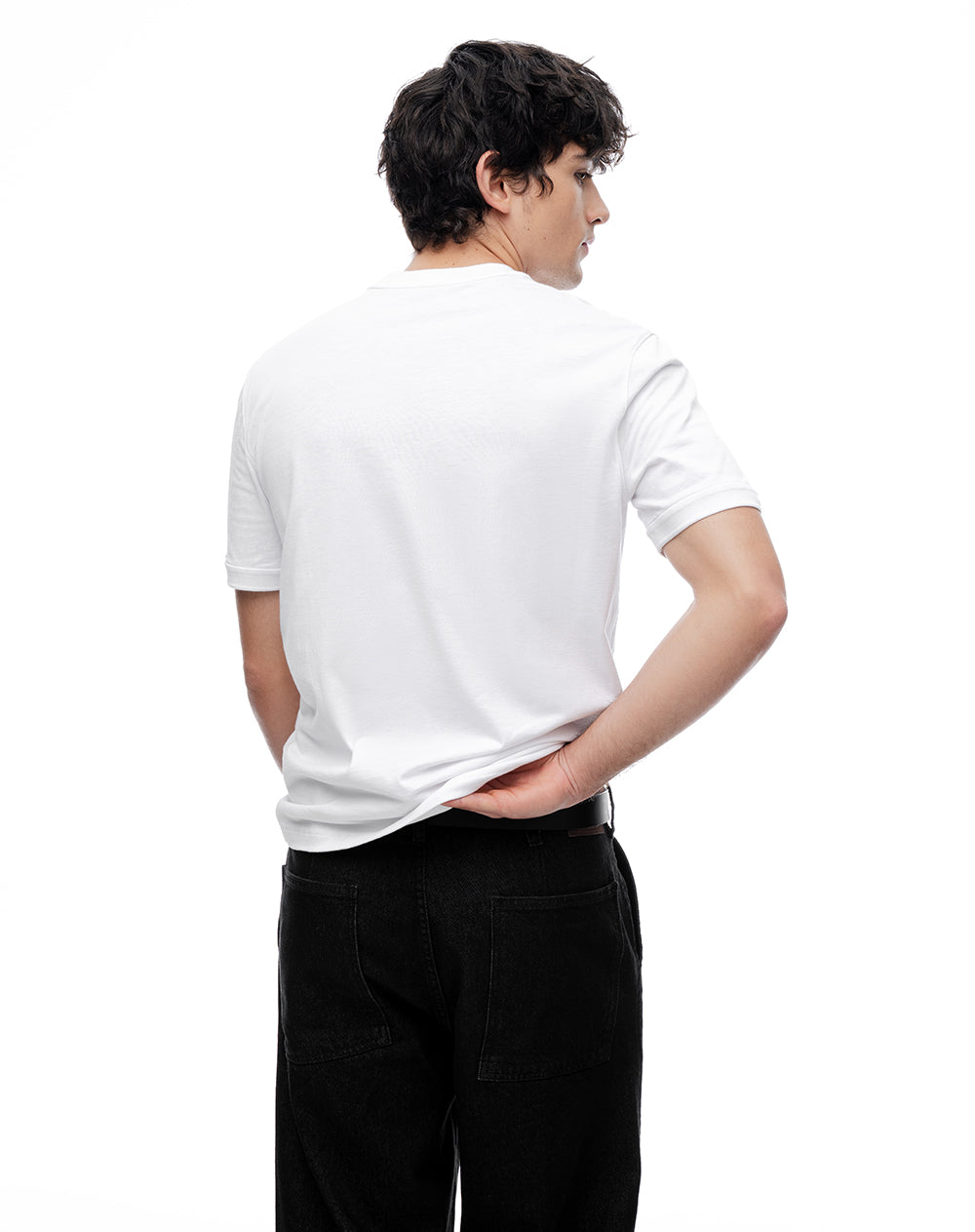 Camiseta regular algodón blanca hombre