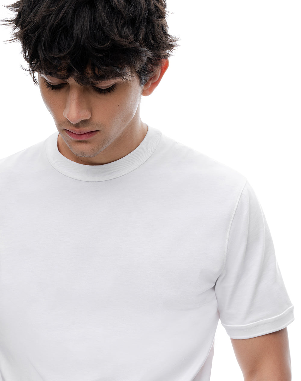 Camiseta regular algodón blanca hombre