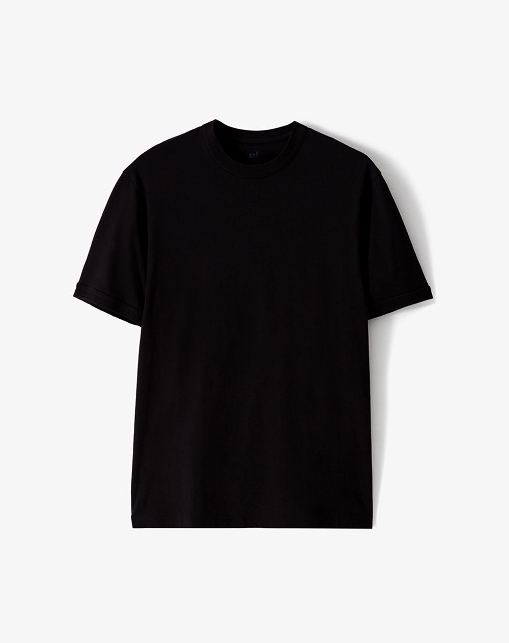 Camiseta regular algodón negra hombre