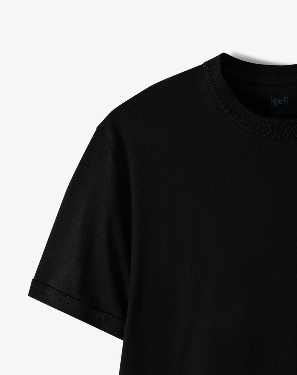 Camiseta regular algodón negra hombre