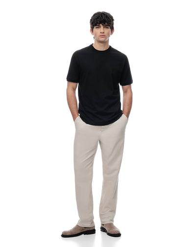 Camiseta regular algodón negra hombre