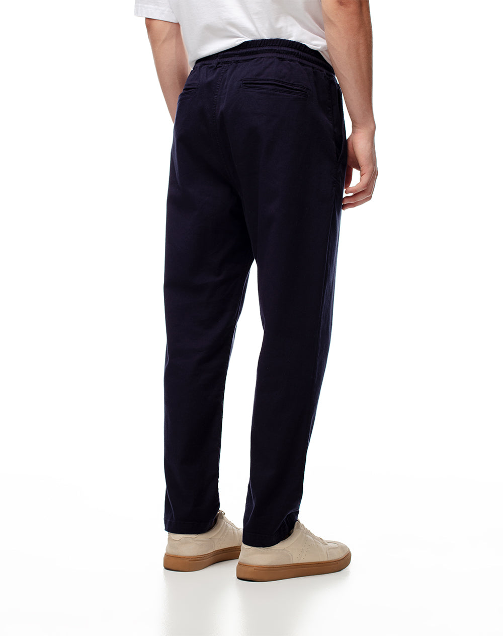 Pantalón regular fit tiro medio en drill azul