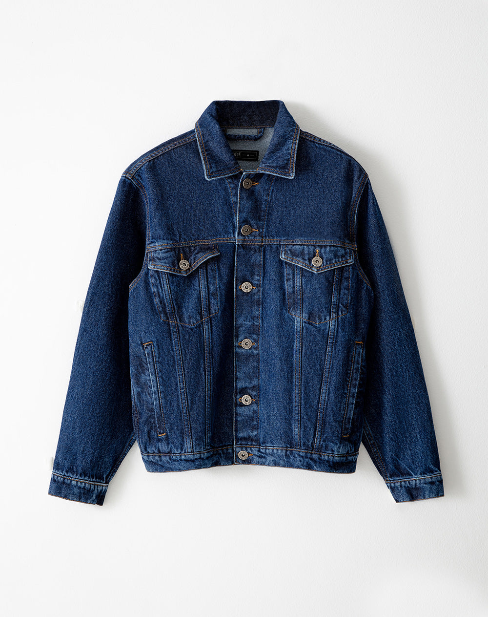 Chaqueta regular fit sin capucha índigo medio