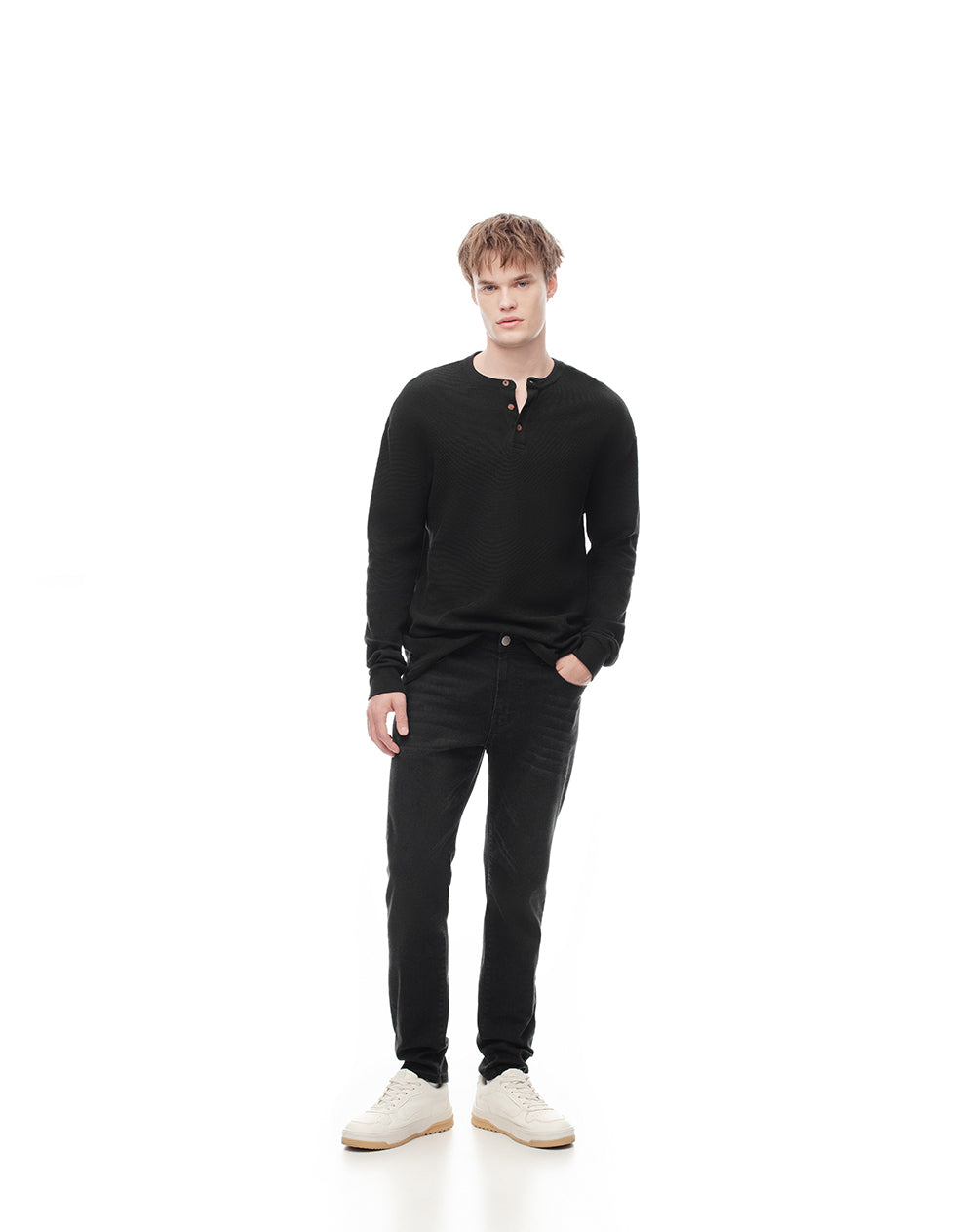 Jean skinny 98% algodón negro hombre