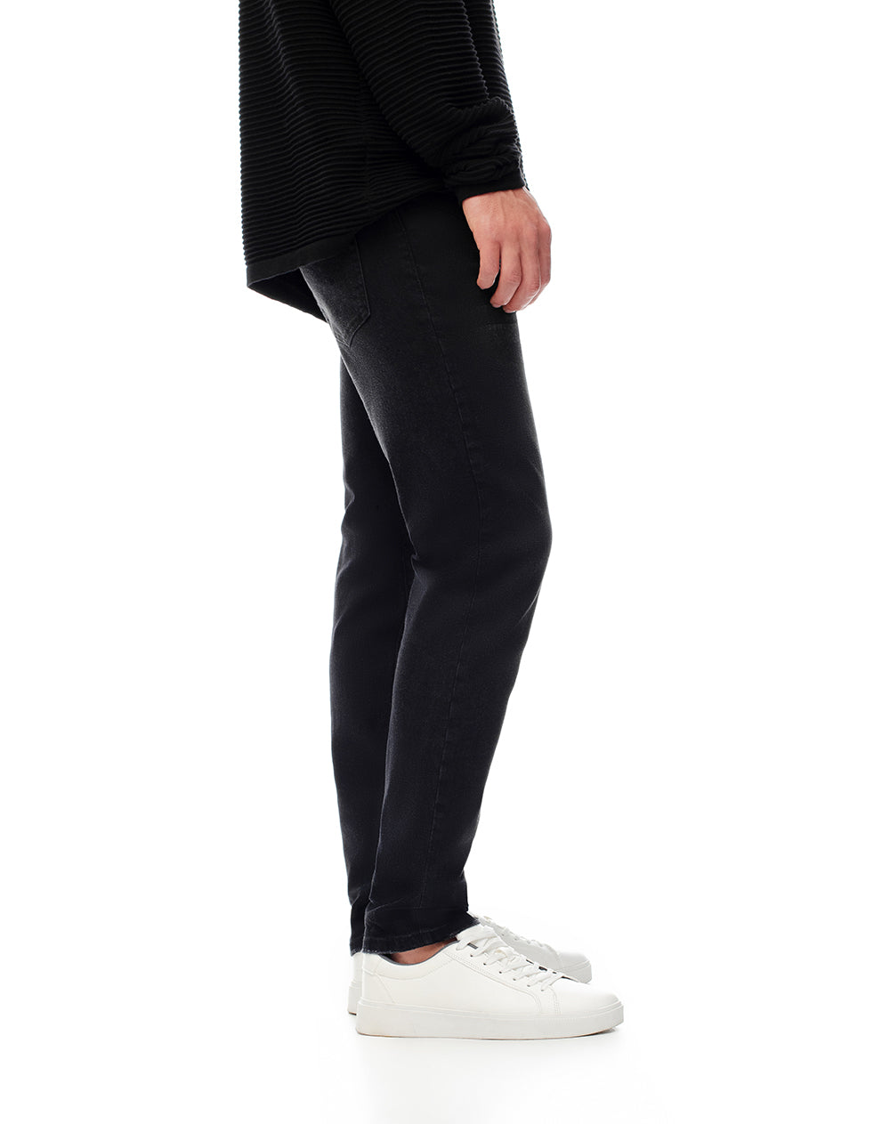 Jean skinny fit tiro medio denim negro