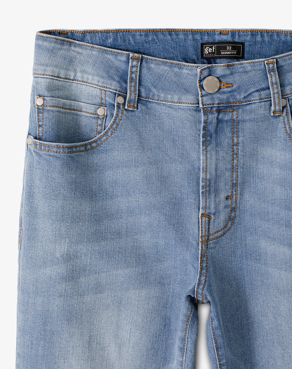 Jean skinny fit tiro medio indigo claro