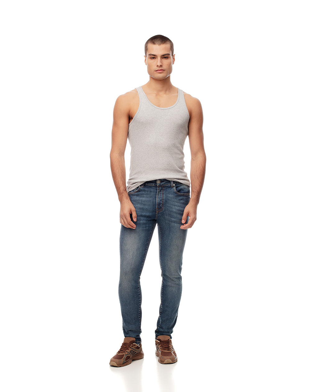 Jean skinny fit tiro medio indigo