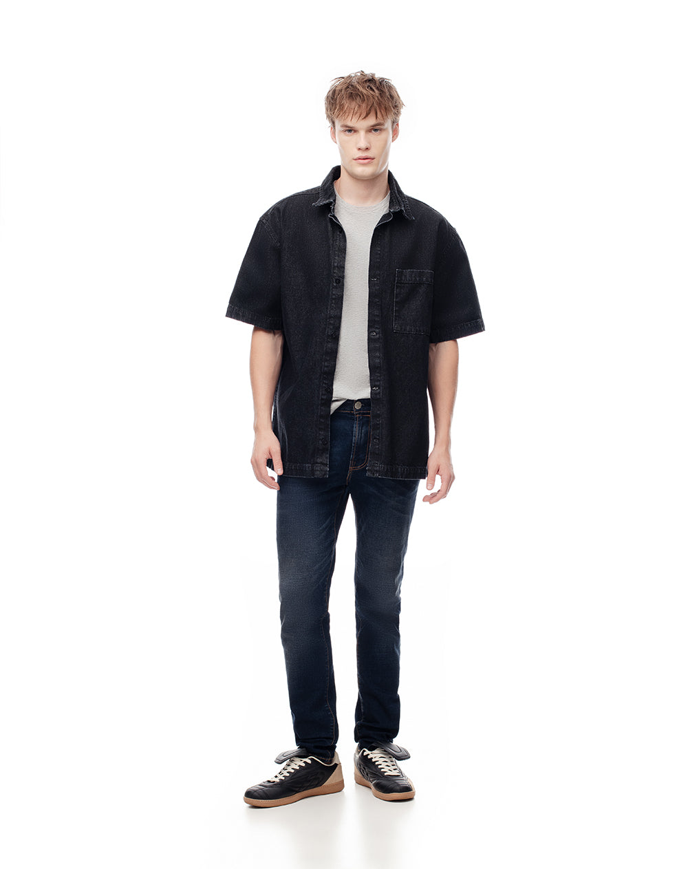 Jean skinny fit tiro medio indigo oscuro