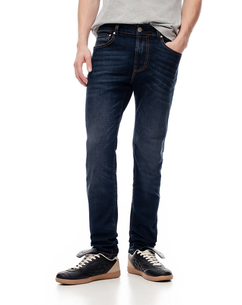 Jean skinny fit tiro medio indigo oscuro