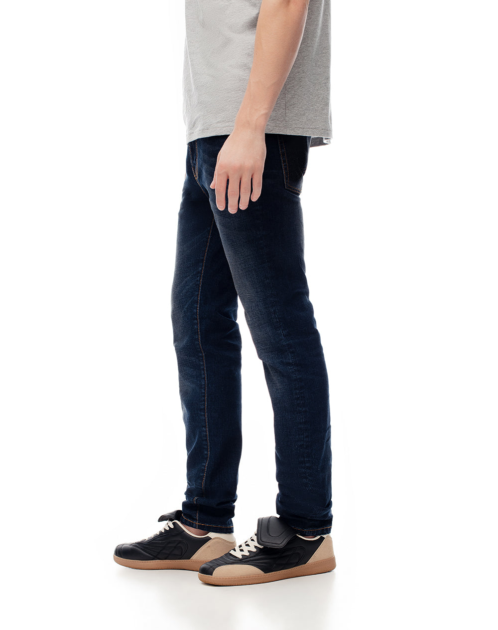 Jean skinny fit tiro medio indigo oscuro