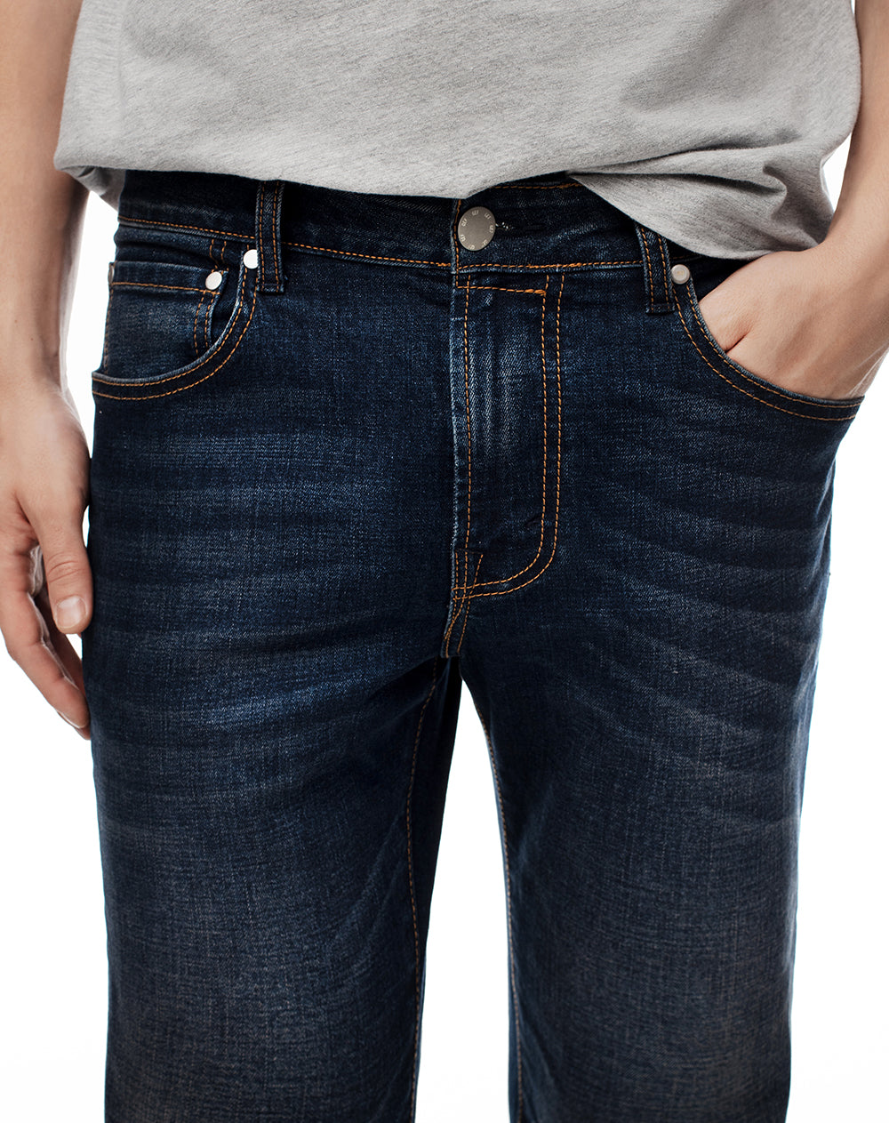 Jean skinny fit tiro medio indigo oscuro