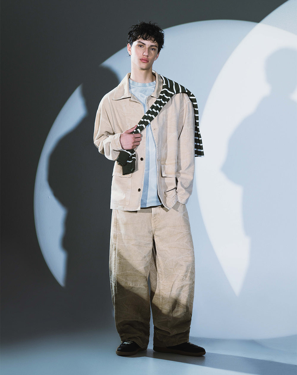 Jean baggy fit tiro medio cafe hombre