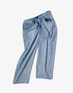 Jean loose algodón índigo medio hombre