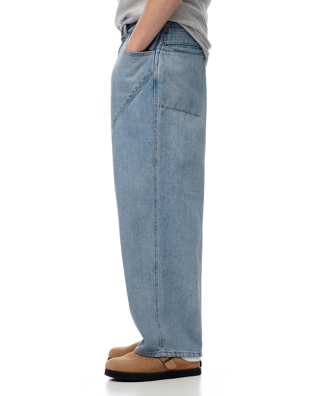 Jean loose algodón índigo medio hombre