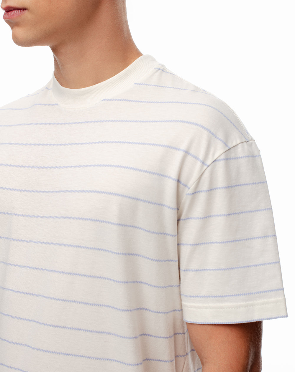 Camiseta regular fit manga corta habano rayas