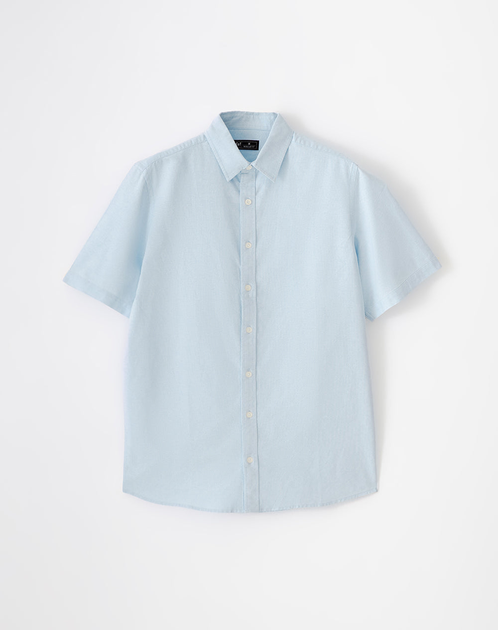 Camisa regular fit manga corta azul