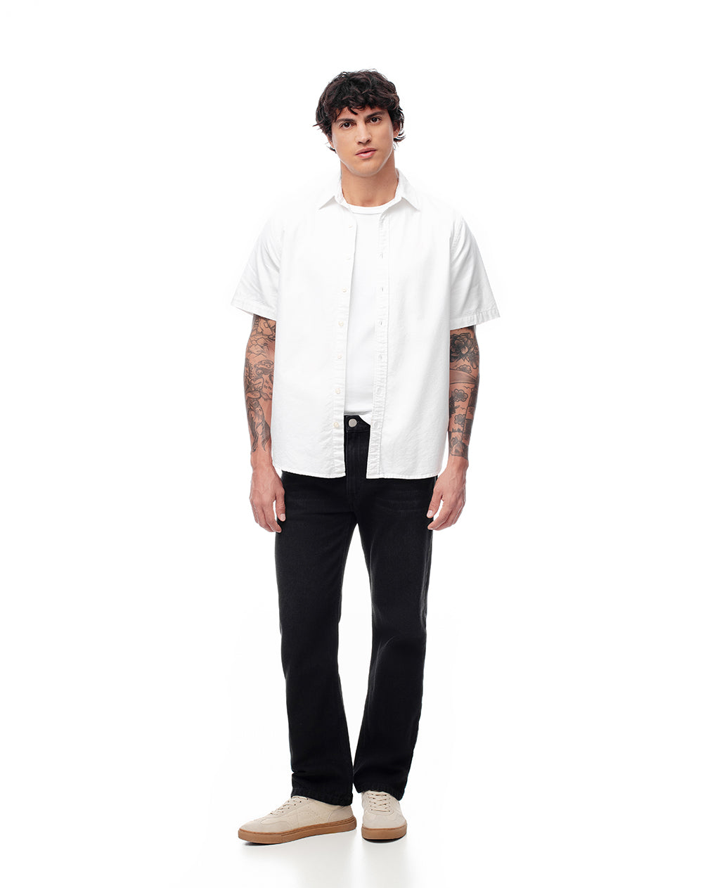 Camisa regular fit manga corta blanca
