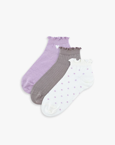 Medias mujer tobillera pack x3 surtido