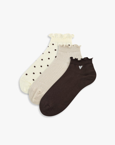 Medias mujer tobillera pack x3 surtido