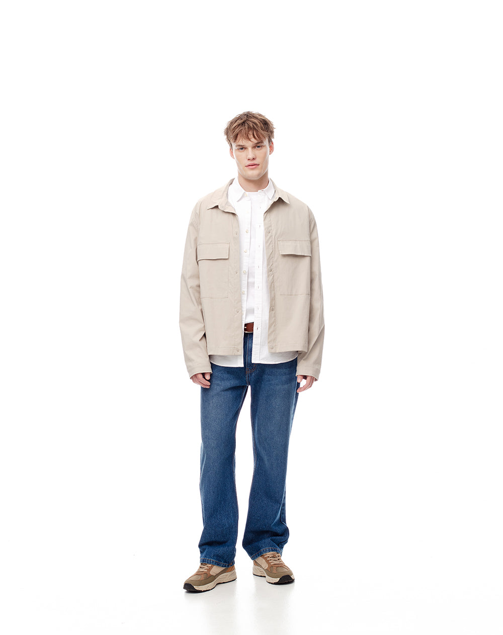 Chaqueta regular fit sin capucha habana