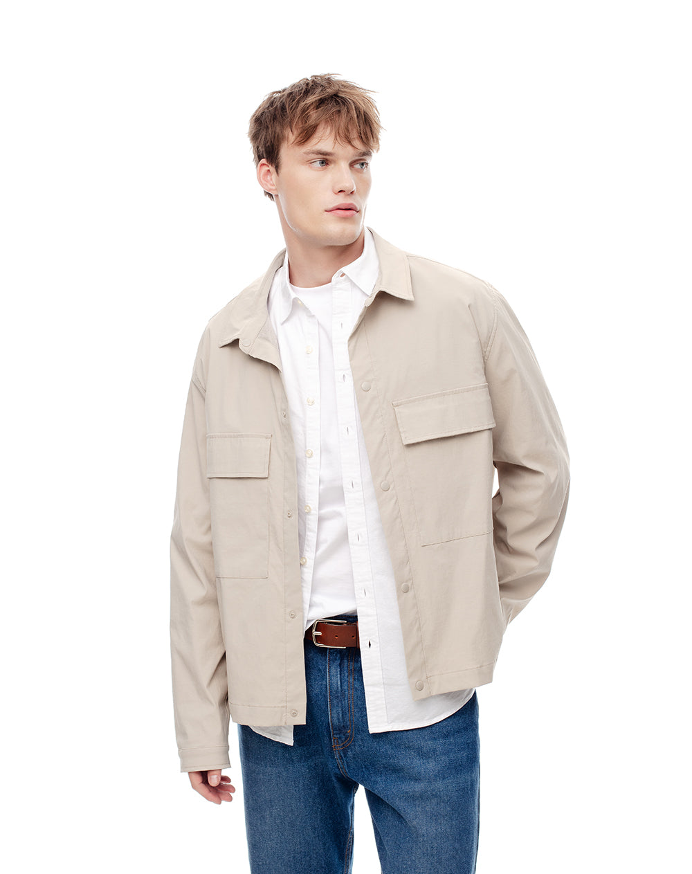 Chaqueta overshirt habana hombre