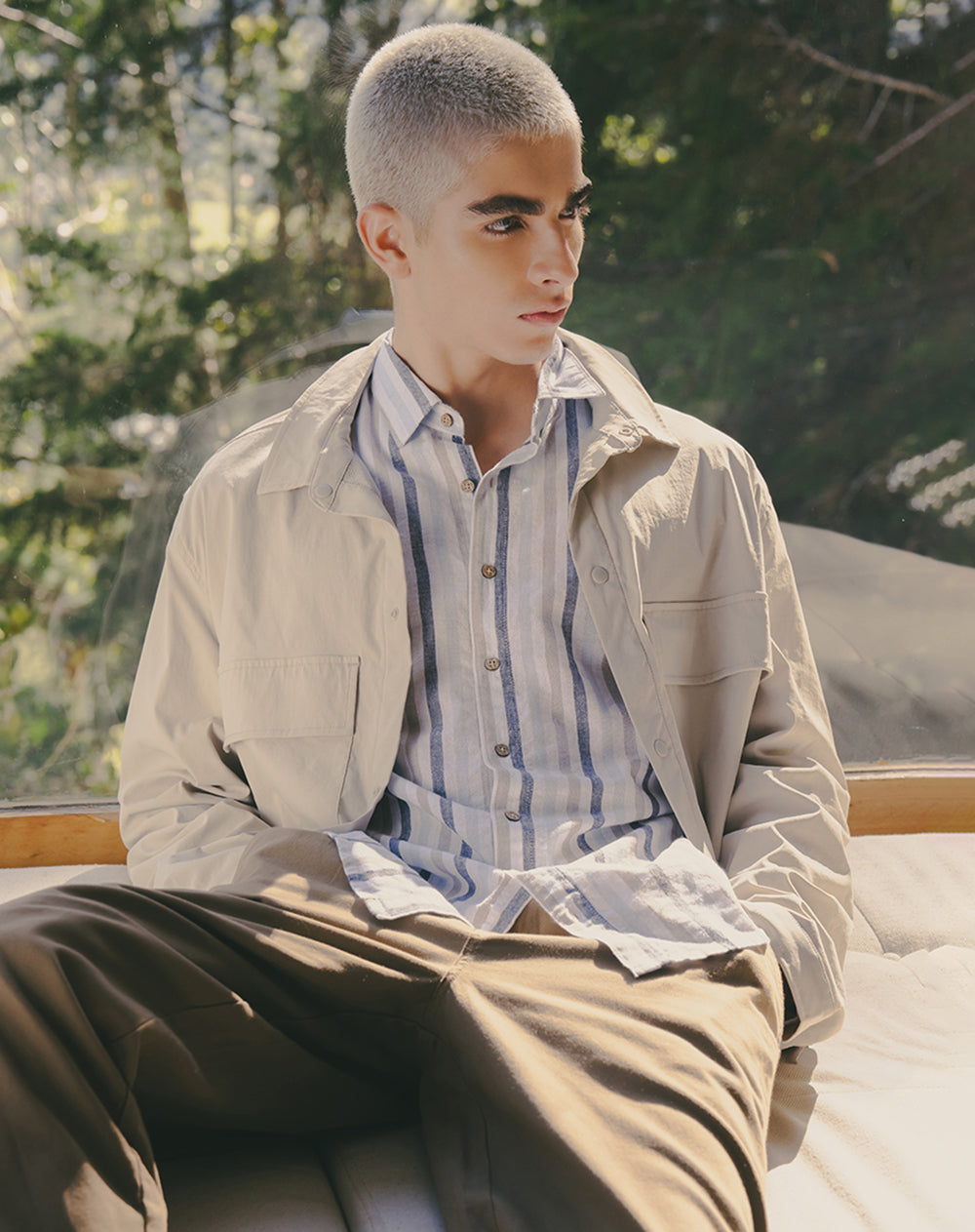 Chaqueta regular fit sin capucha habana