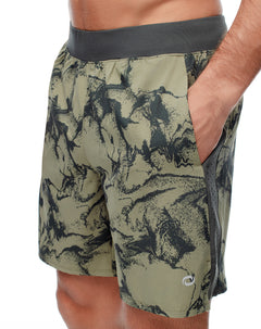 Pantaloneta deportiva suspensorio interno verde hombre