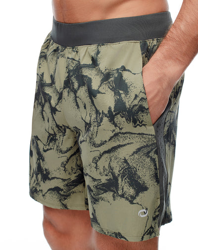 Pantaloneta deportiva suspensorio interno verde hombre