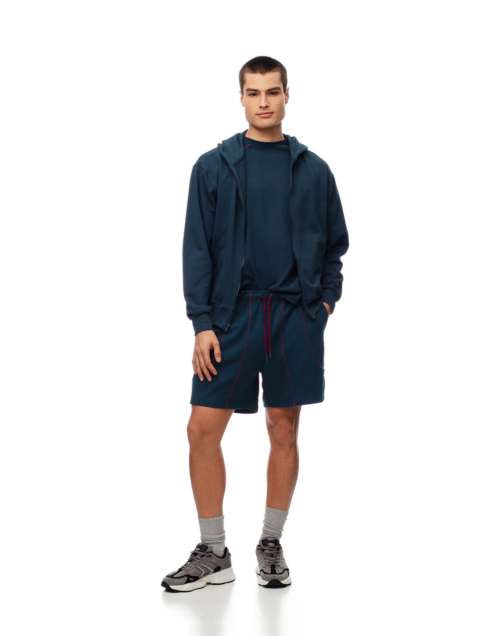 Bermuda relax algodón azul hombre