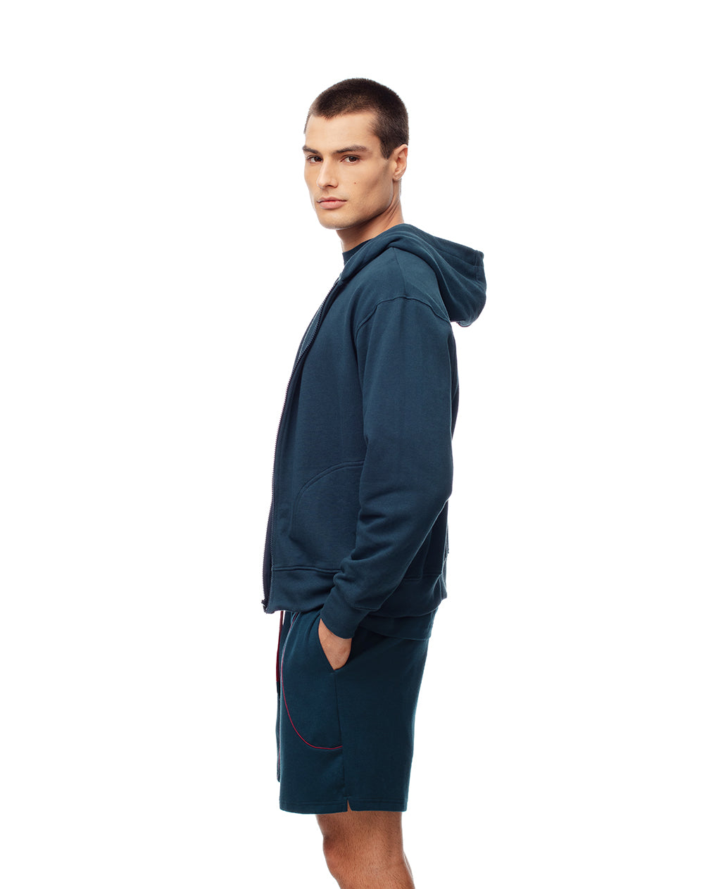 Bermuda relax algodón azul hombre